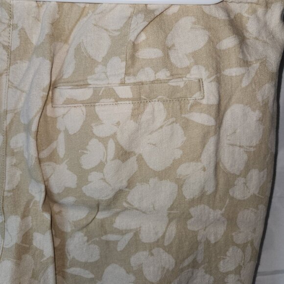 GAP, long, baggy, pants, beige & cream, elastic waist, linen, size XL - Picture 12 of 16